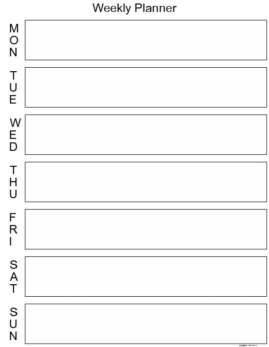 weekly planner. printable weekly planner